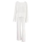 Loose Fit Pure Cotton Wide Leg Pajamas Set