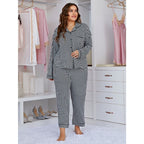 Black and White Plus Size Pajamas Set