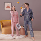 Matching Check Pajamas Set for Couple