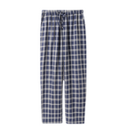 Men Navy Blue Large Grid Pajamas