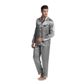 Men Silk Grey Pajamas Set
