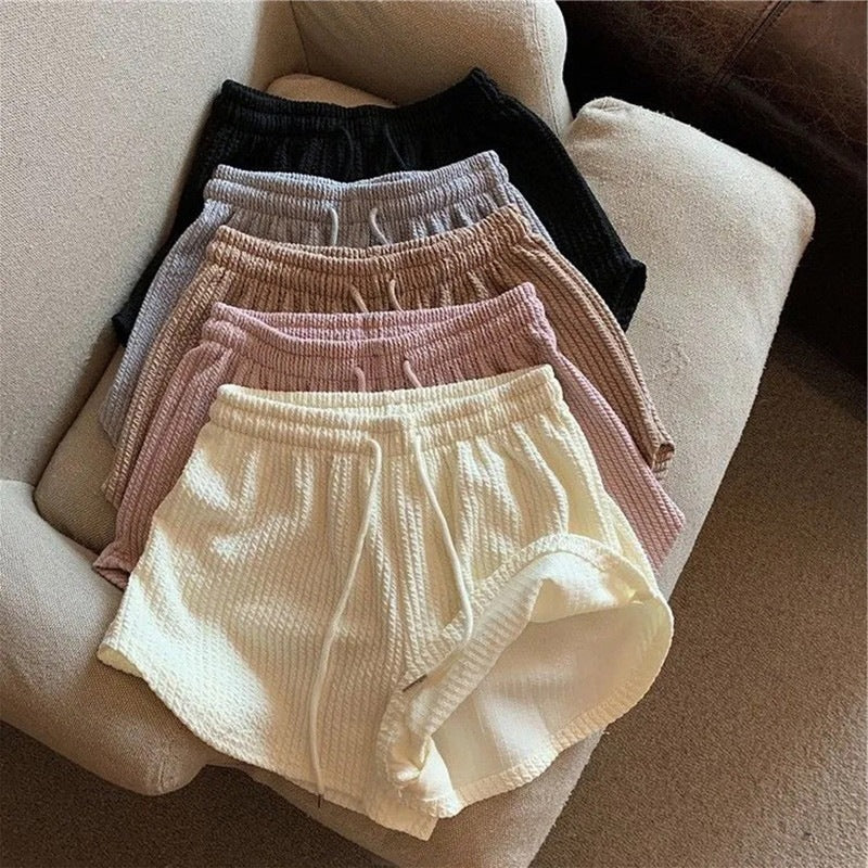 Lace Up High Waisted A-Line Shorts