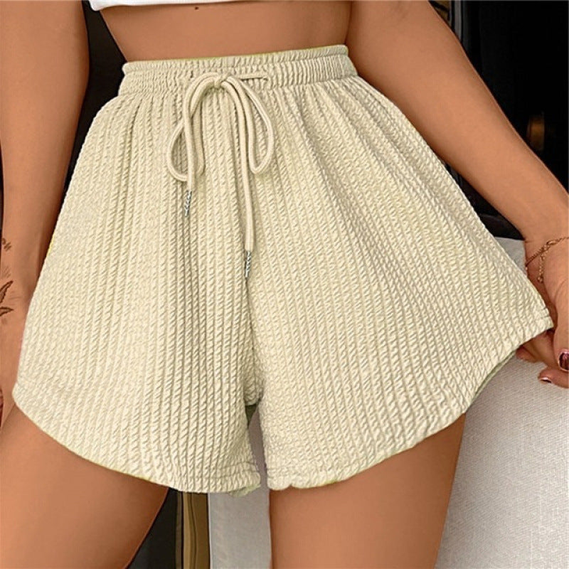 Lace Up High Waisted A-Line Shorts