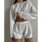 Loose Pullover Top Shorts Set