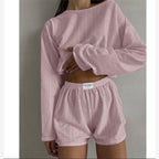 Loose Pullover Top Shorts Set