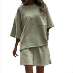 Women Tee Top Shorts Set
