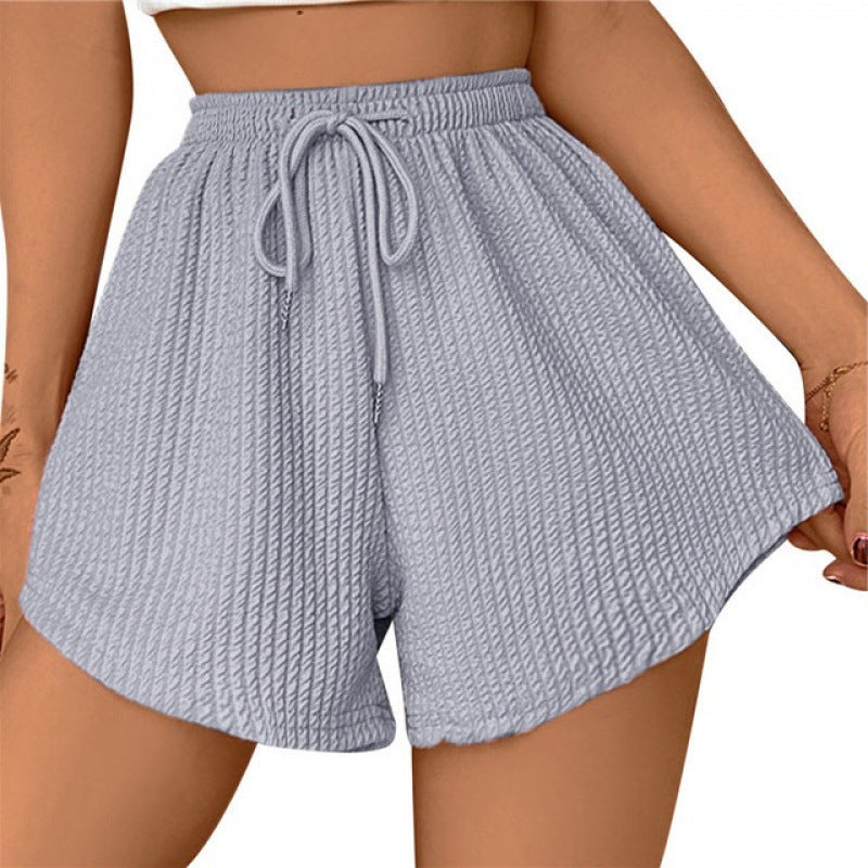 Lace Up High Waisted A-Line Shorts