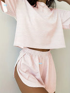 Women's Soft Polyester Blend Two-Piece Shorts Set