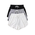 3 Pack Solid Drawstring Waist Shorts