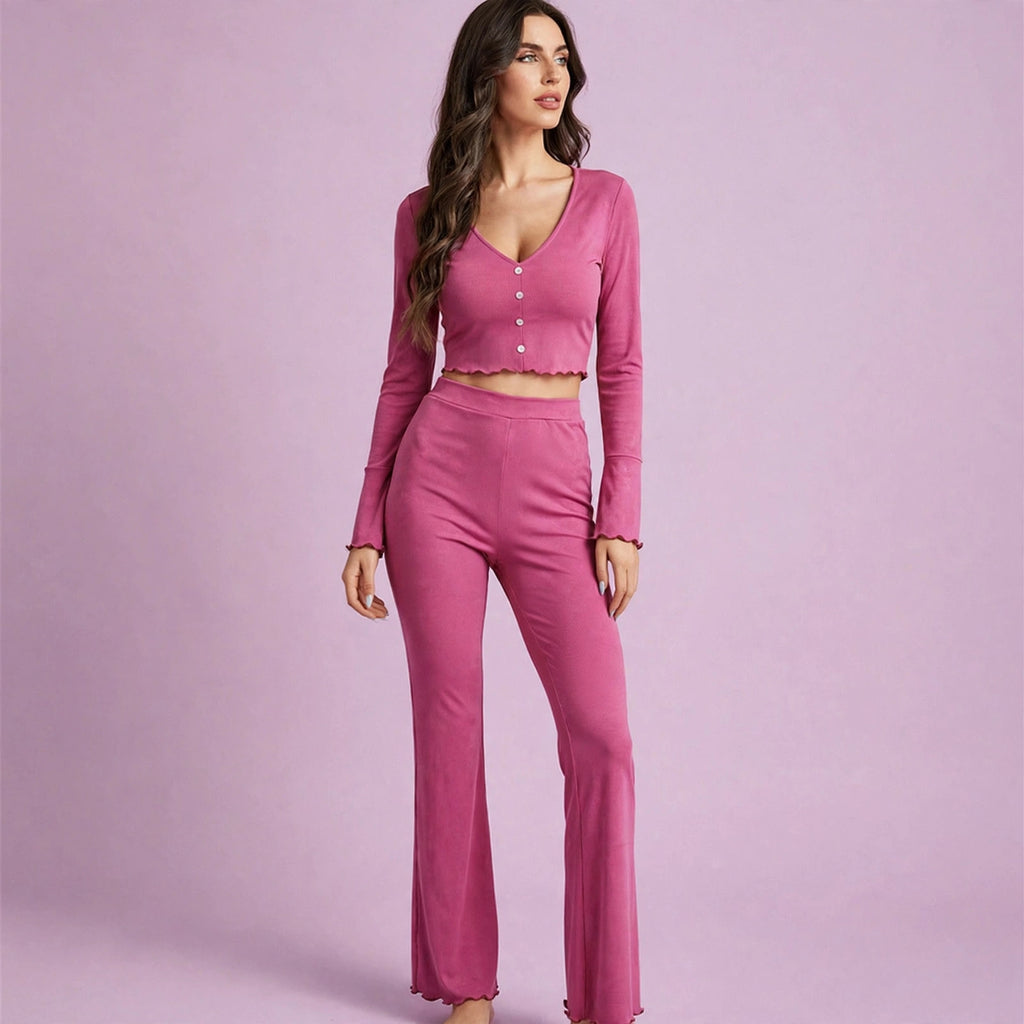 Comfort with Style V Neck Pajamas Set