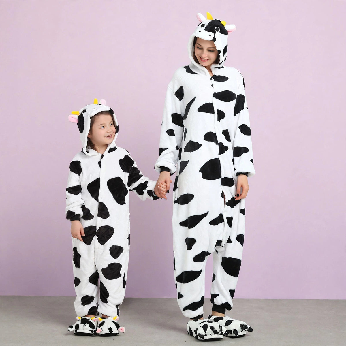 Flannel Cow One-Piece Winter Pajama Set