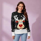 Casual round neck knitted Christmas Top