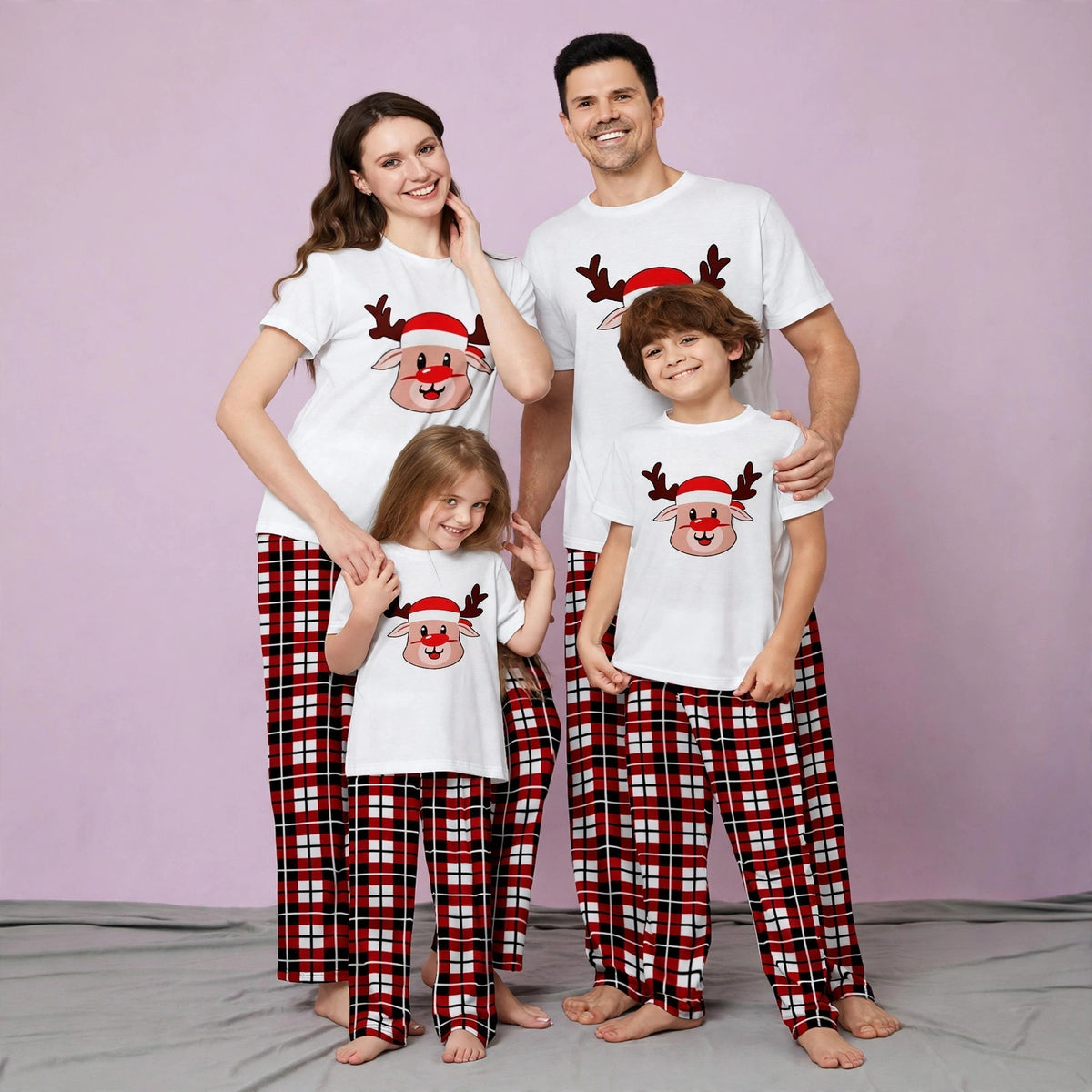 White beard Santa Claus long-sleeved parent-child pajamas