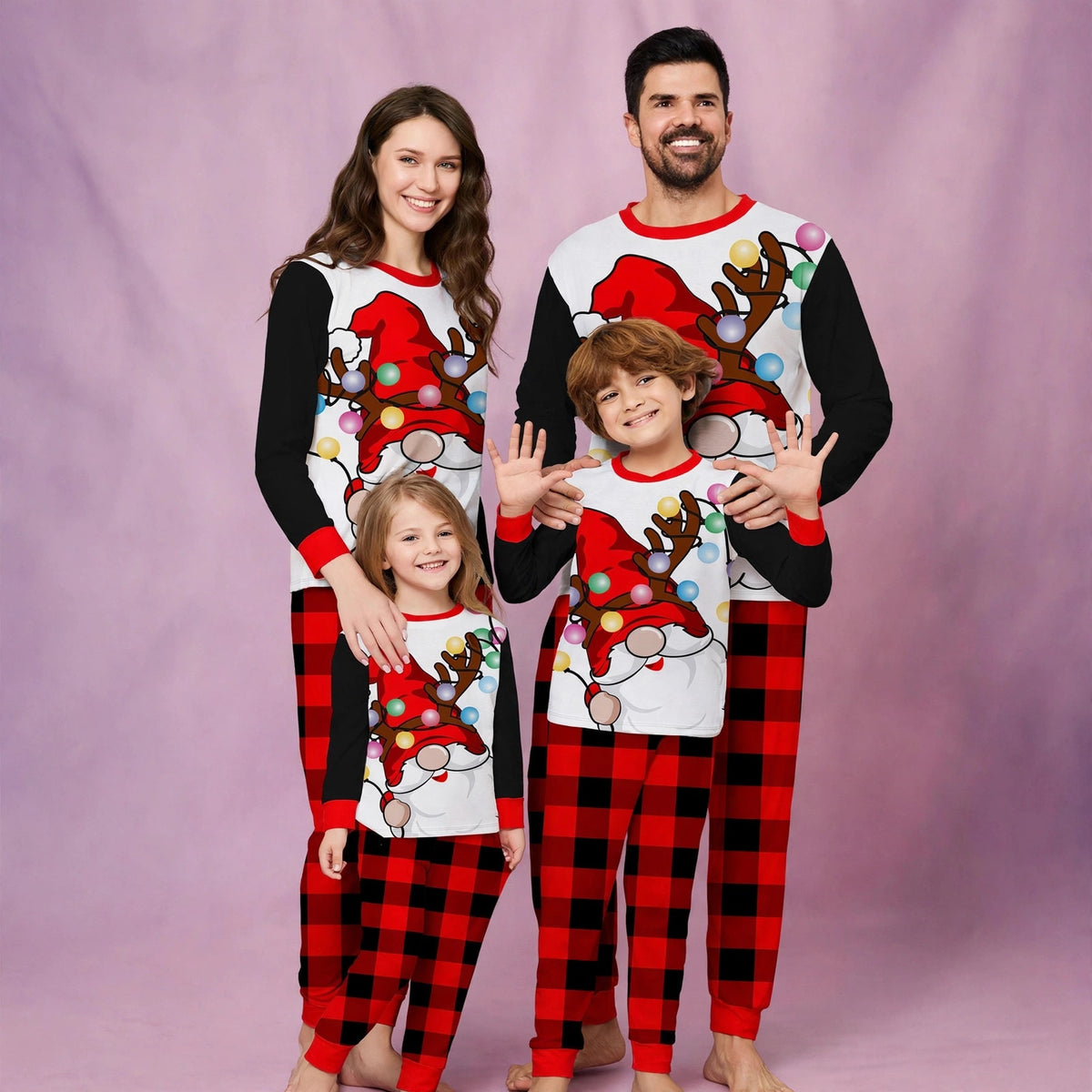 Christmas Reindeer Matching Family Pajamas Set