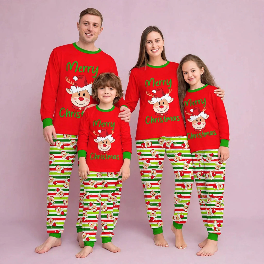 Christmas Reindeer Matching Family Pajamas Set