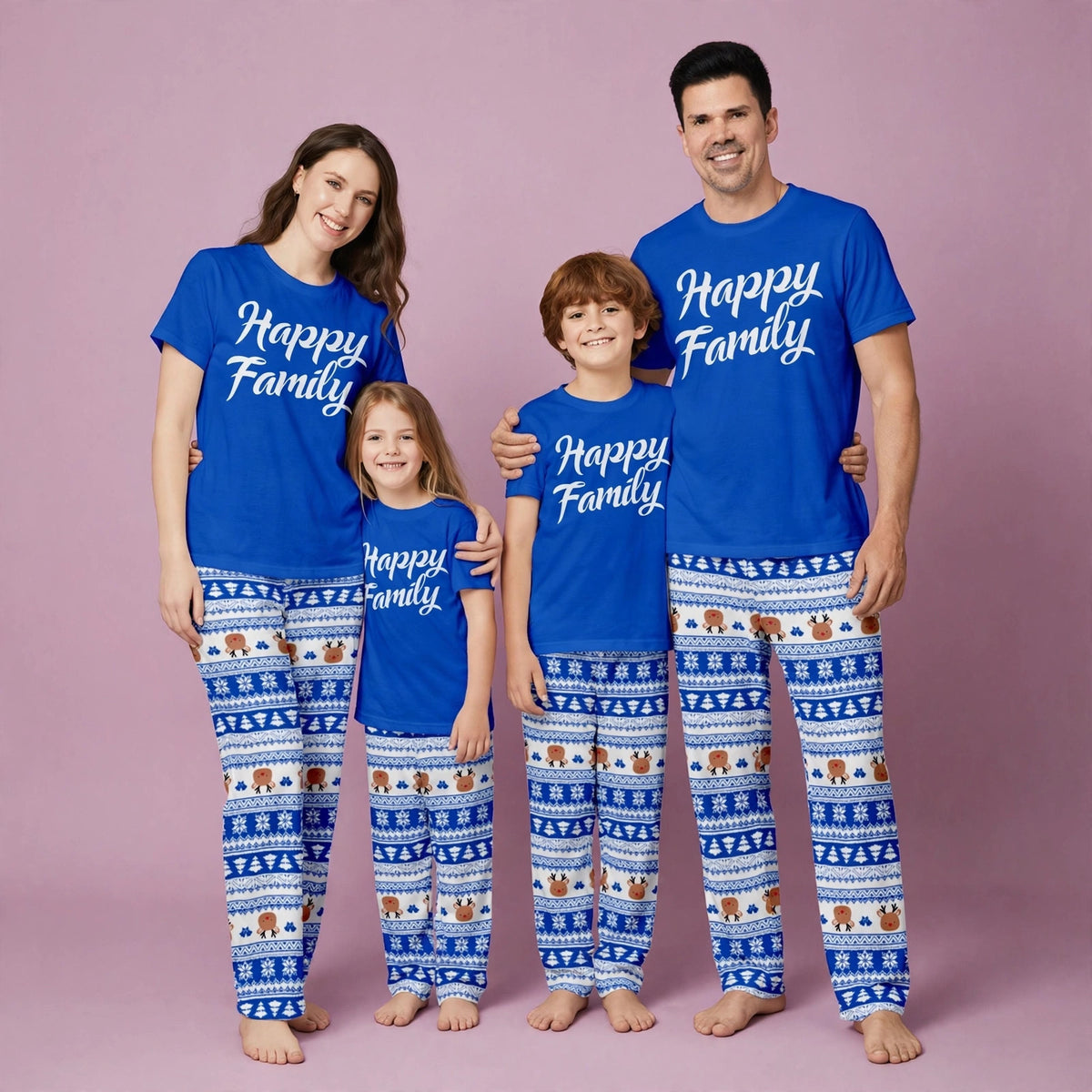 Santa Claus head print Matching Christmas Family Pajamas Set
