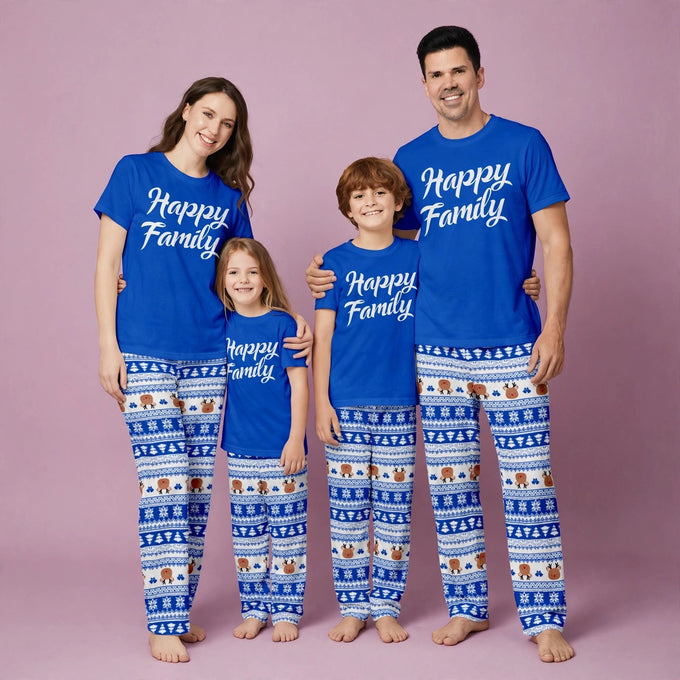 Happy Family Matching Christmas Pajamas Set