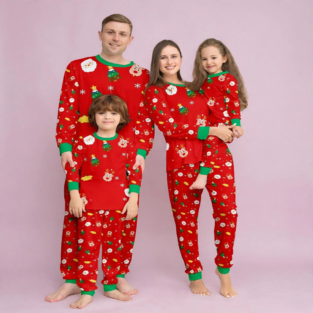 Christmas Deer Head Matching Family Pajamas Set