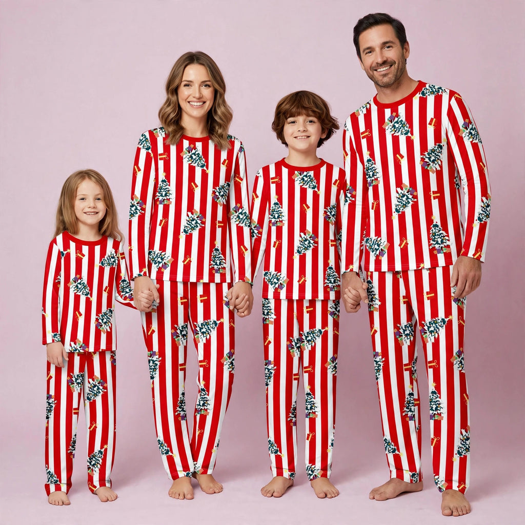 Christmas striped Tree Family Matching Christmas Pajamas