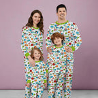New digital print full flower Christmas Family Pajamas Set