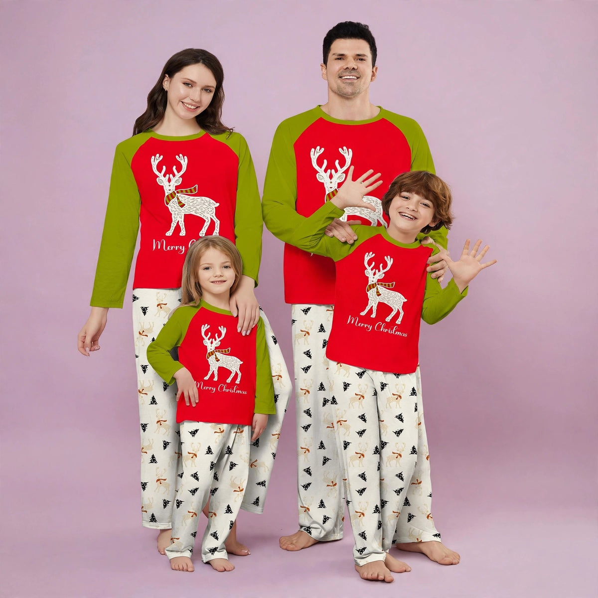 Deer Christmas Family Matching Christmas Pajamas Set