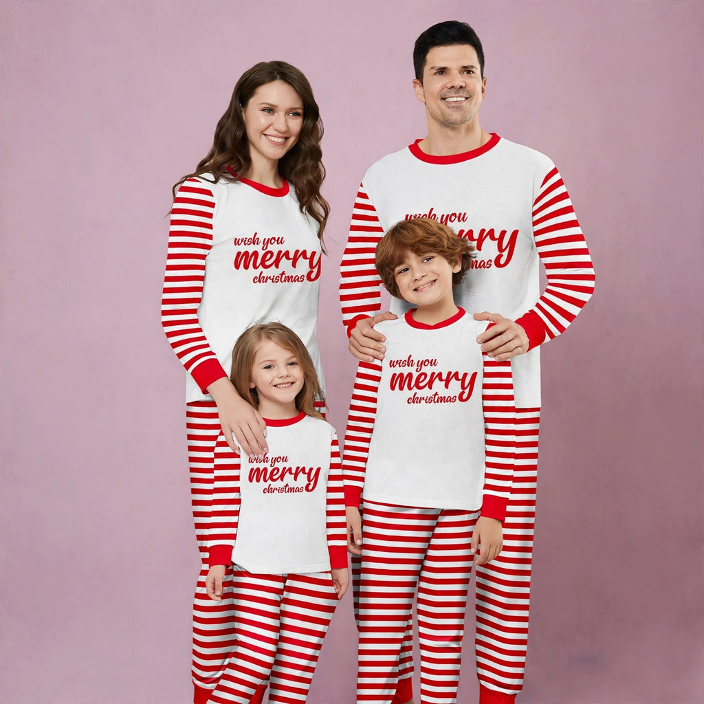 Letter Print Set Family Matching Christmas Pajamas
