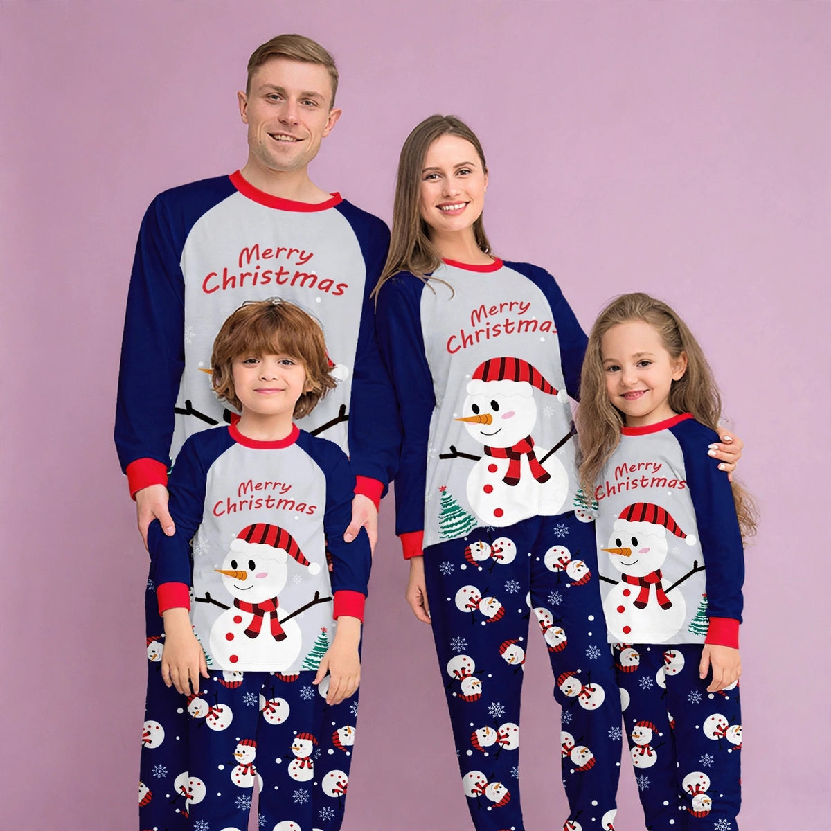 Merry Christmas Snowman Set Family Matching Christmas Pajamas