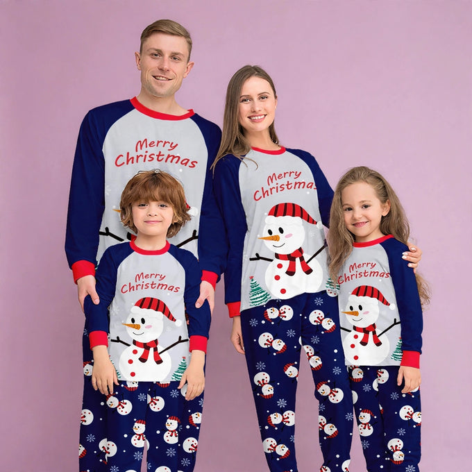 Snowman Matching Christmas Family Pajamas Set