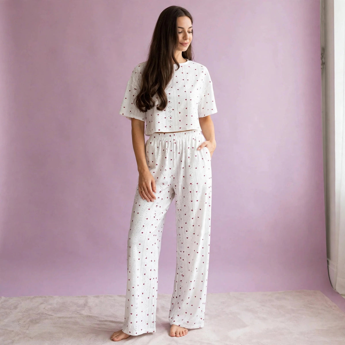 Crop Top Cotton Pajamas Set