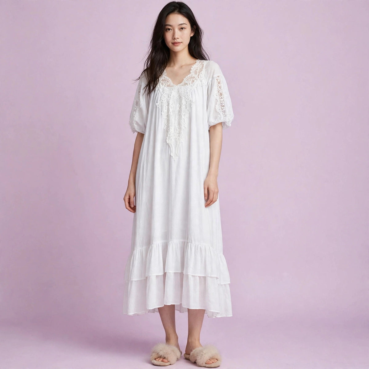 Pink Goddess French Lace Nightdress