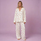 Love Print Pure Cotton Wide Leg Pajamas Set