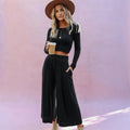 Wide Leg Pajamas with Matching Full Sleeve Top