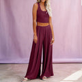 Wide Leg Pajamas with Matching Sleeveless Top