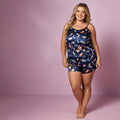 Plus Size Round Neck Sleeveless Pajamas Set For Women