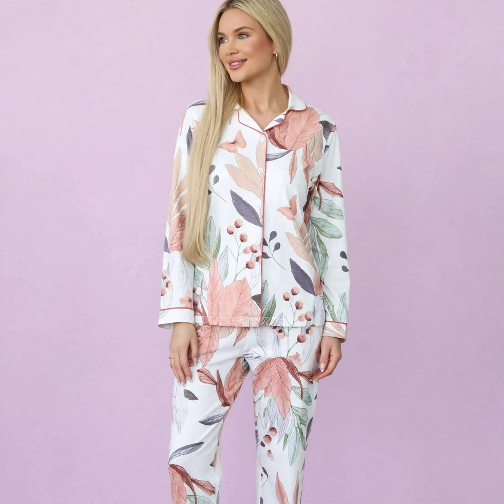 Pure Cotton Autumn Print Full Sleeve Pajamas Set