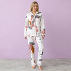 Cotton Printed Long Sleeved Women's Pajamas Set