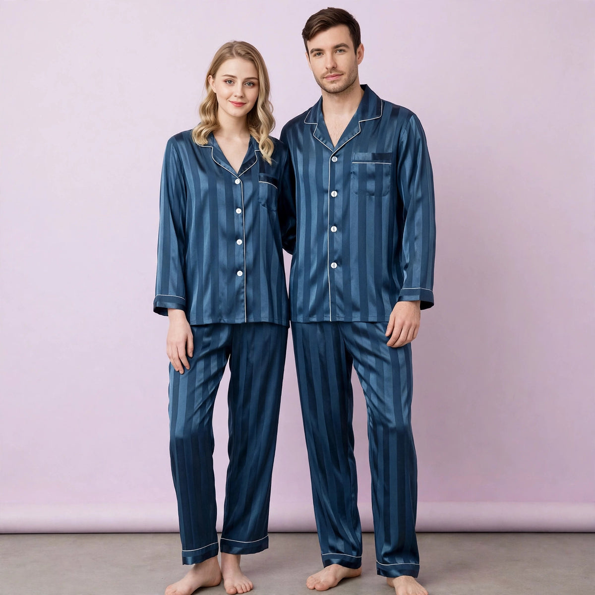 Couple Satin Pajamas Set