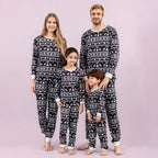Black and White Christmas Print Matching Family Pajama Set