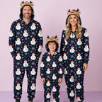 Snowman and Snowflake Jumpsuit with hoodie Matching family Christmas Pajama Set