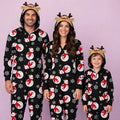 Snowman in Black Jumpsuit with hoodie Matching family Christmas Pajama Set