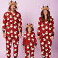 Snowman in Red Jumpsuit with hoodie Matching family Christmas Pajama Set