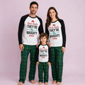 Naughty Santa Blue Plaid Family Pajamas