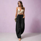 Drawstring Wide Leg Palazzo
