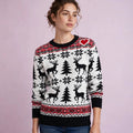 Women Reindeer Snowflake Christmas Ugly Sweater