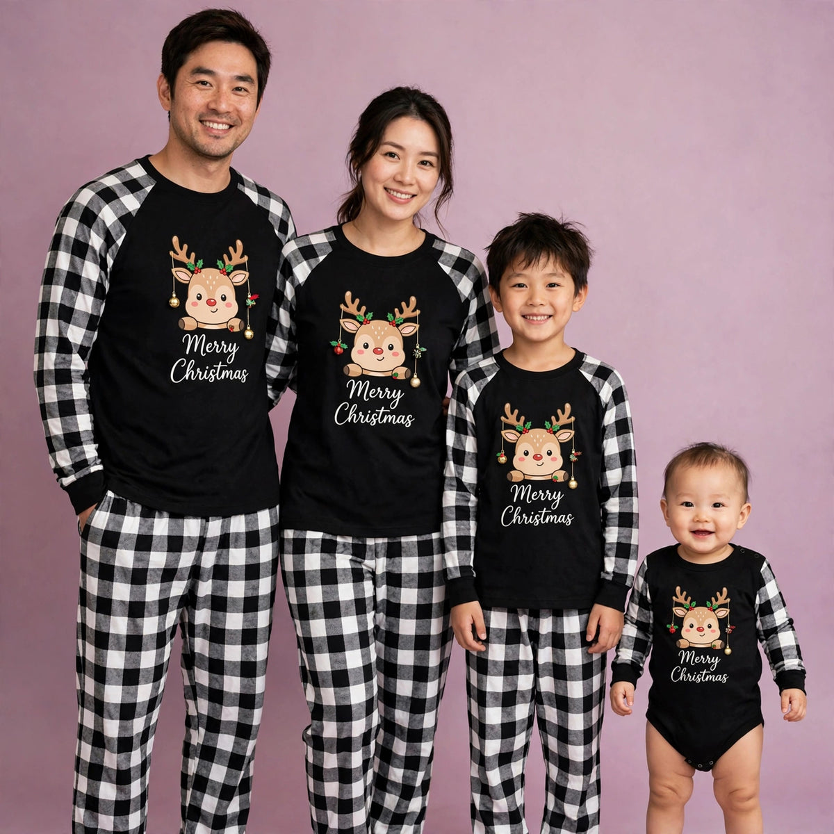 Black & White Merry Christmas Pajama Set