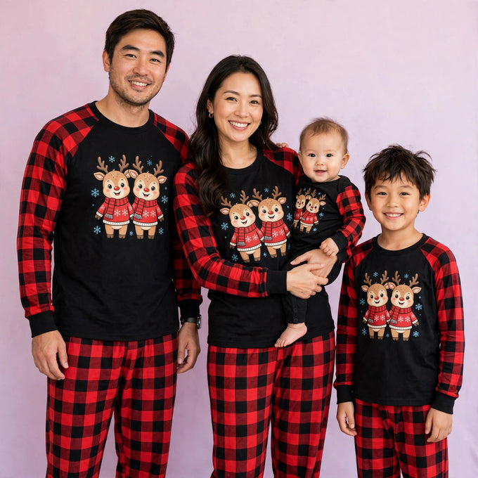 Two Reindeer Christmas Pajama Set