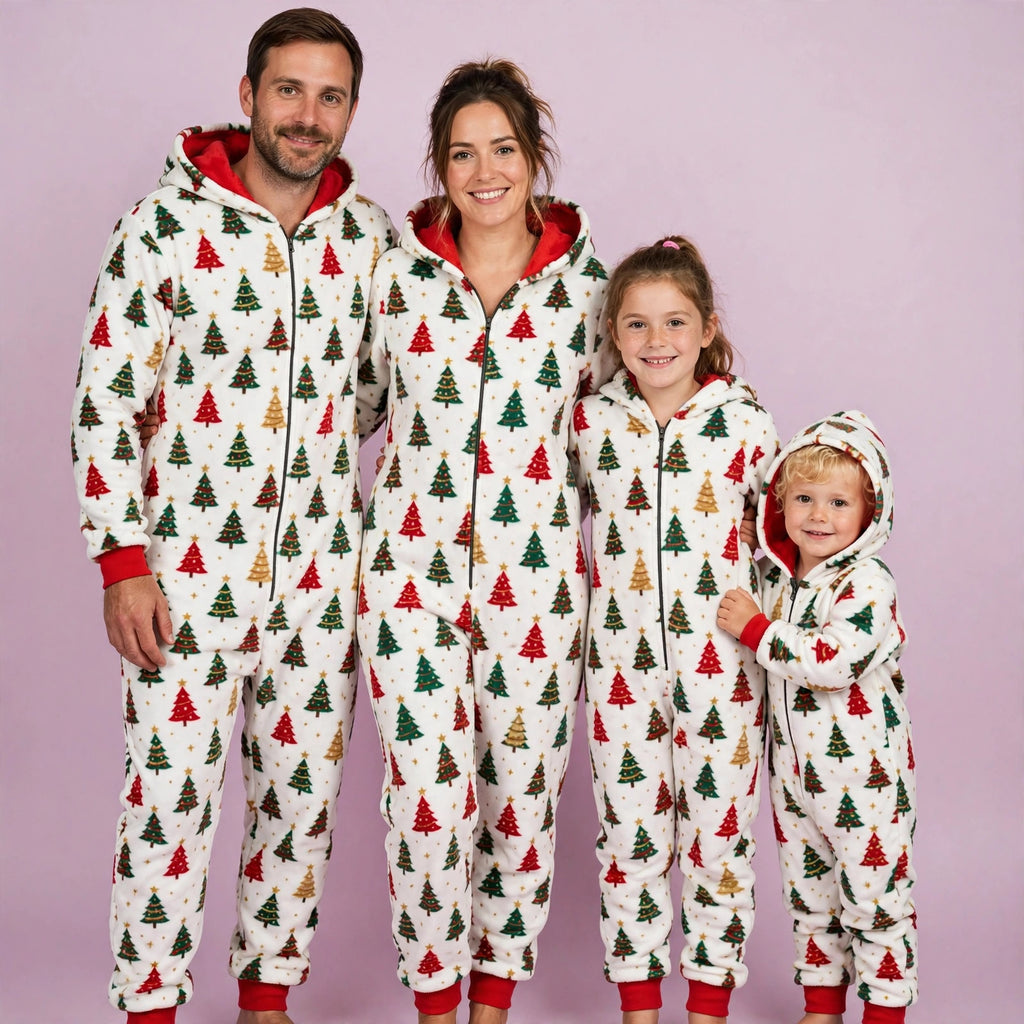 Christmas Print Jumpsuit Pajama Set