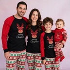 Red Christmas Deer Pattern Pajamas Sets