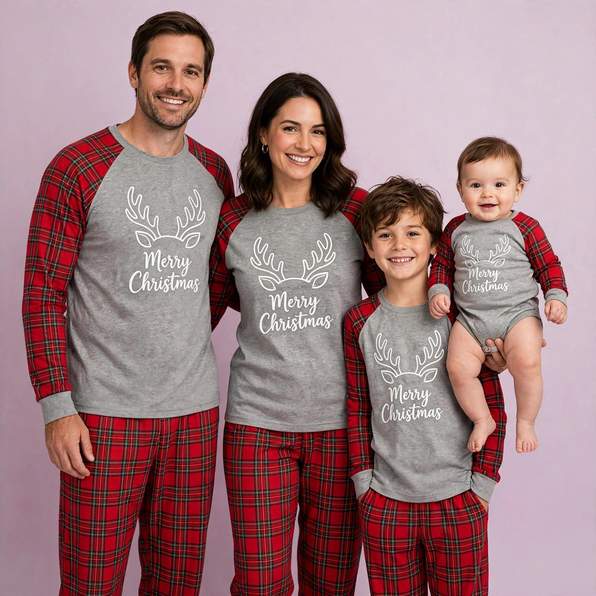 Christmas Deer Pattern Print Pajama Sets