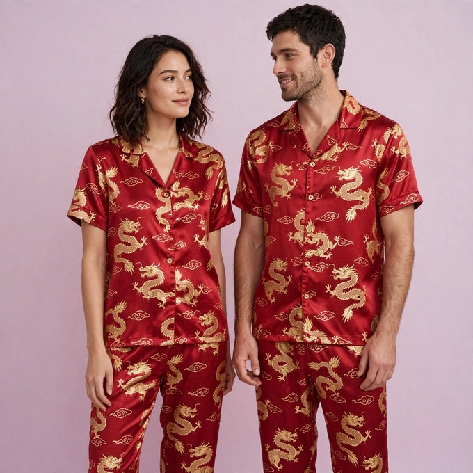 Satin Pajamas Set For Couple